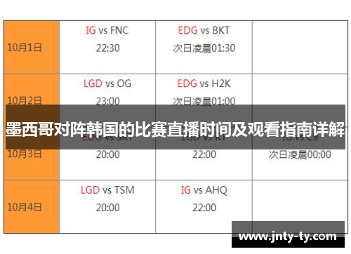 墨西哥对阵韩国的比赛直播时间及观看指南详解